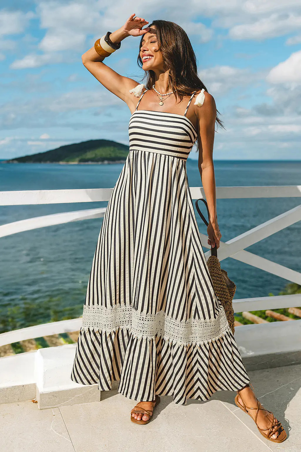 Champagne Dreams Striped Maxi Dress | Cupshe US