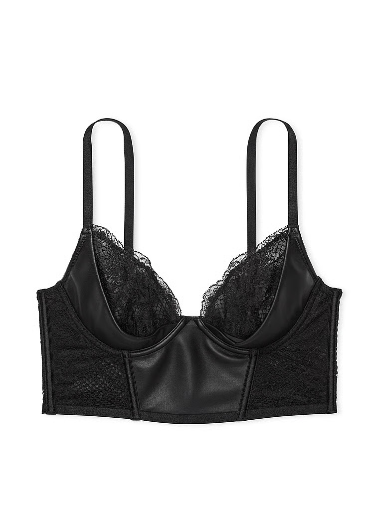Faux Leather Fishnet Quarter Cup Corset Top | Victoria's Secret (US / CA )