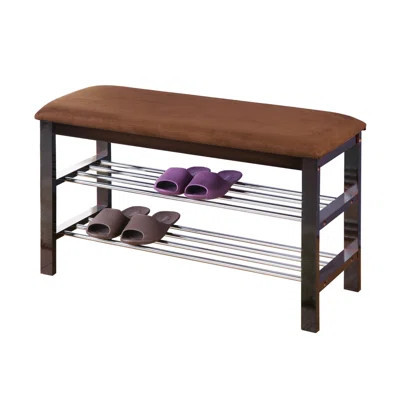 Stylish Shoe Bench With Microfiber Seat For Organized Entryway And Comfortable Seating. | Wayfair North America