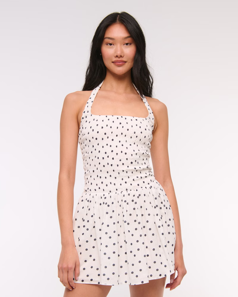 Women's Drop-Waist Smocked Mini Dress | Women's Dresses & Jumpsuits | Abercrombie.com | Abercrombie & Fitch (US)