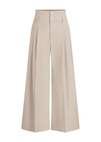 PRETTYGARDEN Womens Spring Wide Leg Palazzo Pants 2026 Trendy Loose Button High Waist Pleated Wor... | Amazon (US)