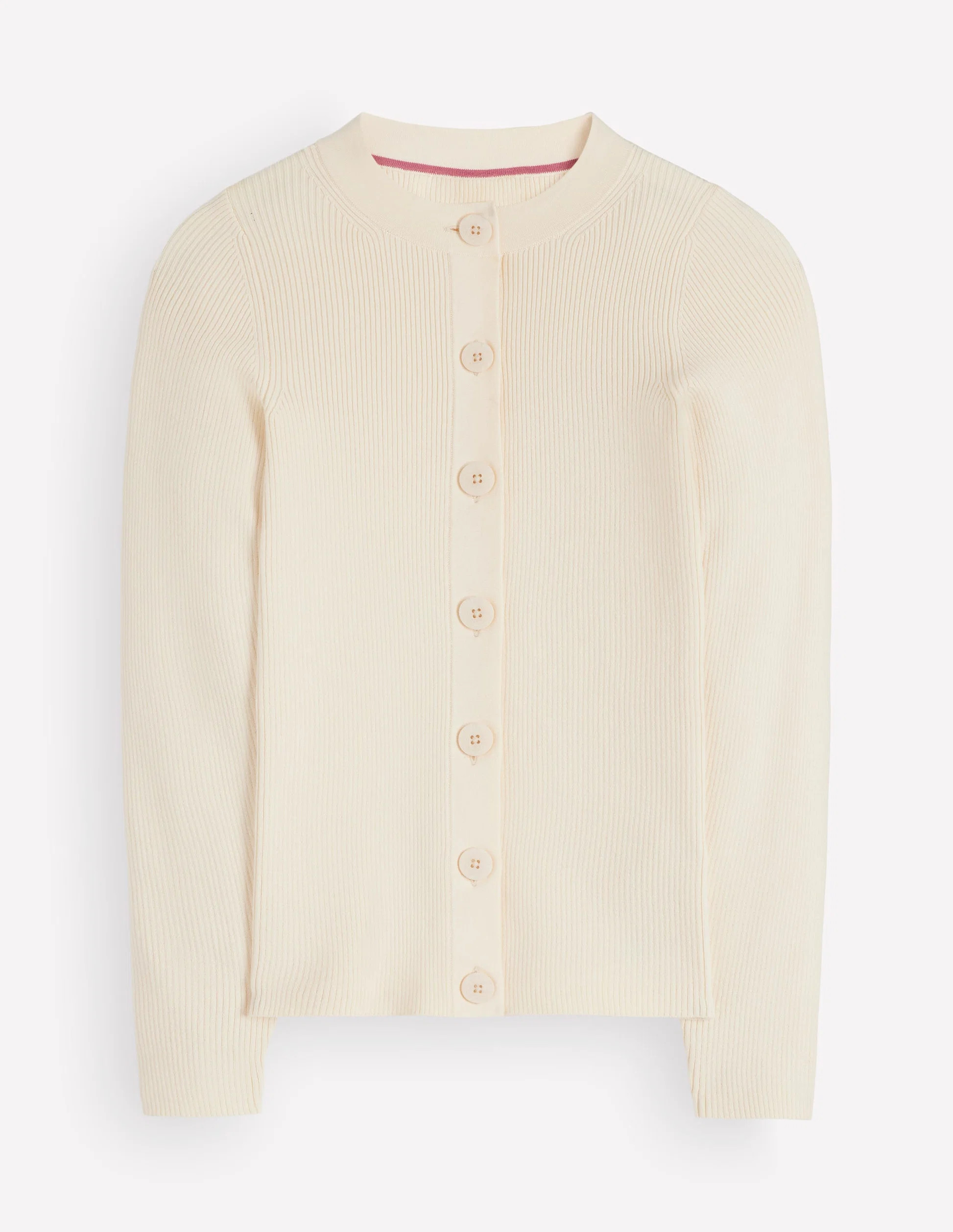 Rhianne Cotton Rib Cardigan-Ivory | Boden UK