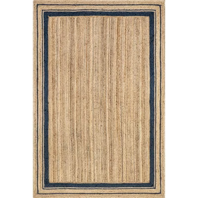 Nuloom Rikki Coastal Braided Jute Area Rug, 4' x 6', Navy | Target