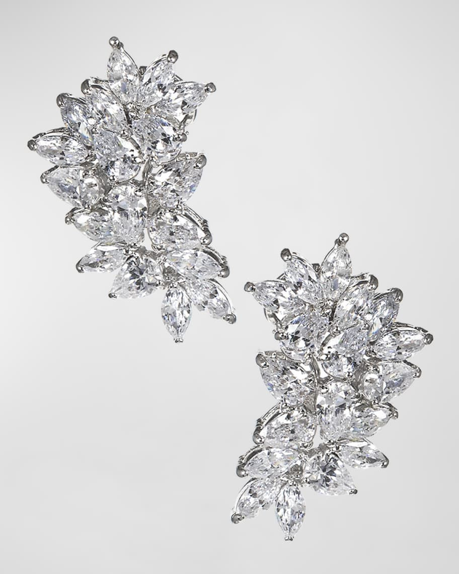 Cubic Zirconia Pear & Marquise Cluster Earrings | Neiman Marcus