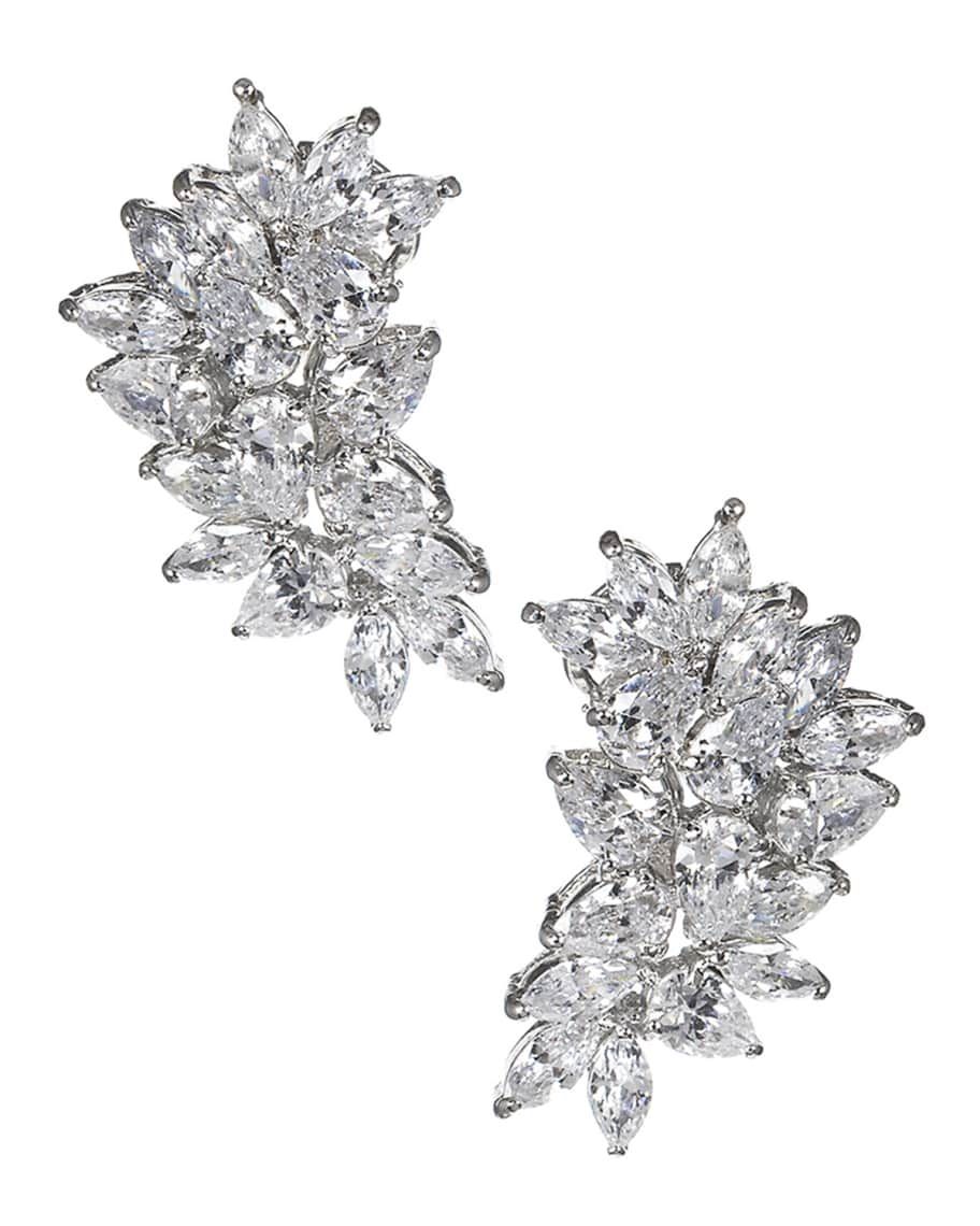 Cubic Zirconia Pear & Marquise Cluster Earrings | Neiman Marcus