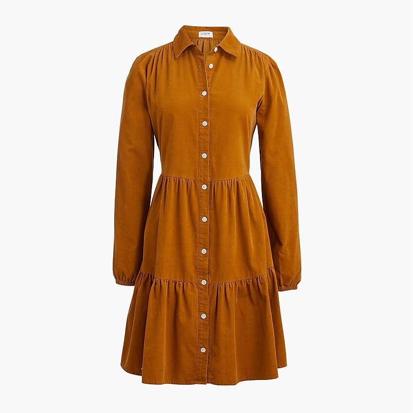 Corduroy collared mini shirtdress | J.Crew Factory