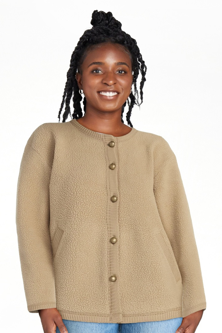 Time and Tru Women's Fleece Button Up Jacket, Lightweight, Sizes XS-XXXL | Walmart (US)