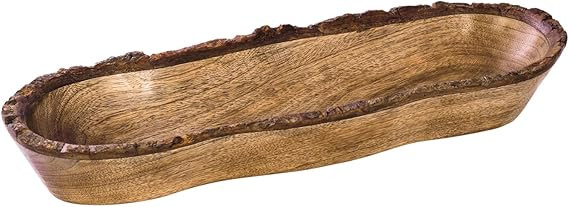 Divit Shilp Natural Wooden Tray, Serving Bowl for Salad, Veggies and Fruits, Large Deep Tray for ... | Amazon (US)