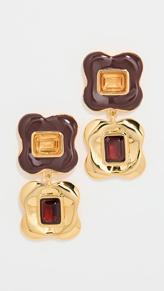 Clover Earrings in Burgundy | Shopbop