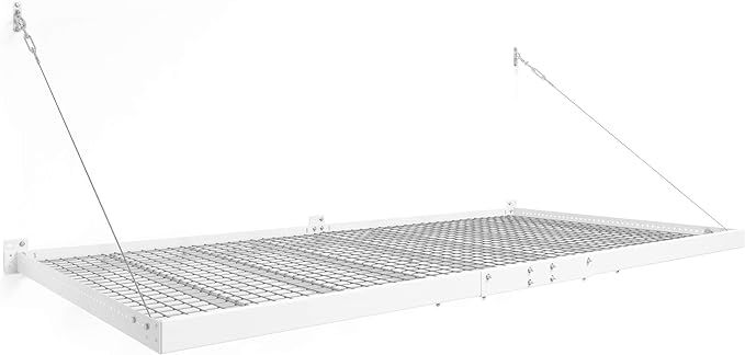 NewAge Products Pro Series White 4'. x 8'. Wall Mounted Steel Shelf, Garage Overheads, 40401 | Amazon (US)