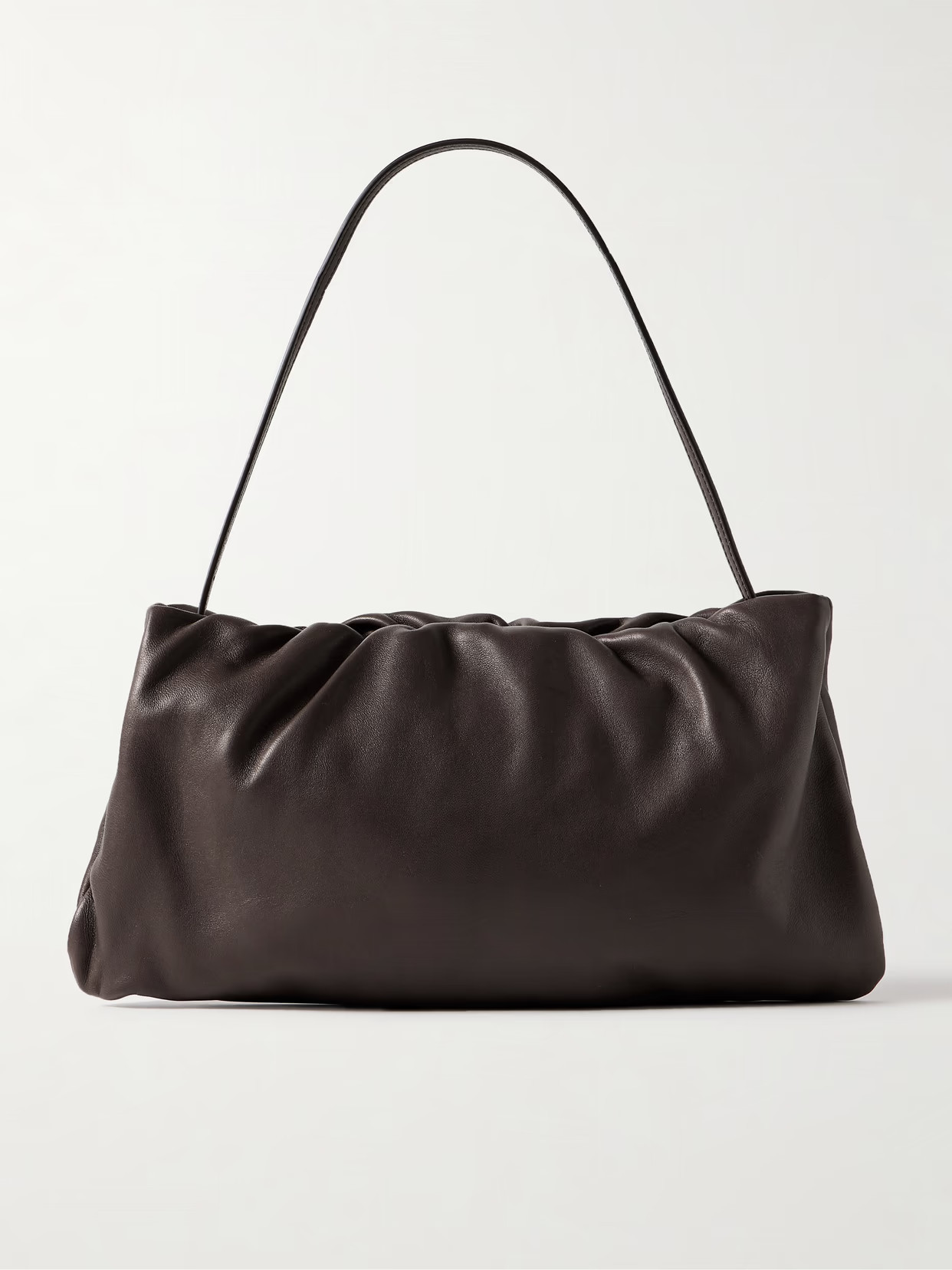 The Row - Bourse Xl Leather Shoulder Bag - Brown | NET-A-PORTER (US)