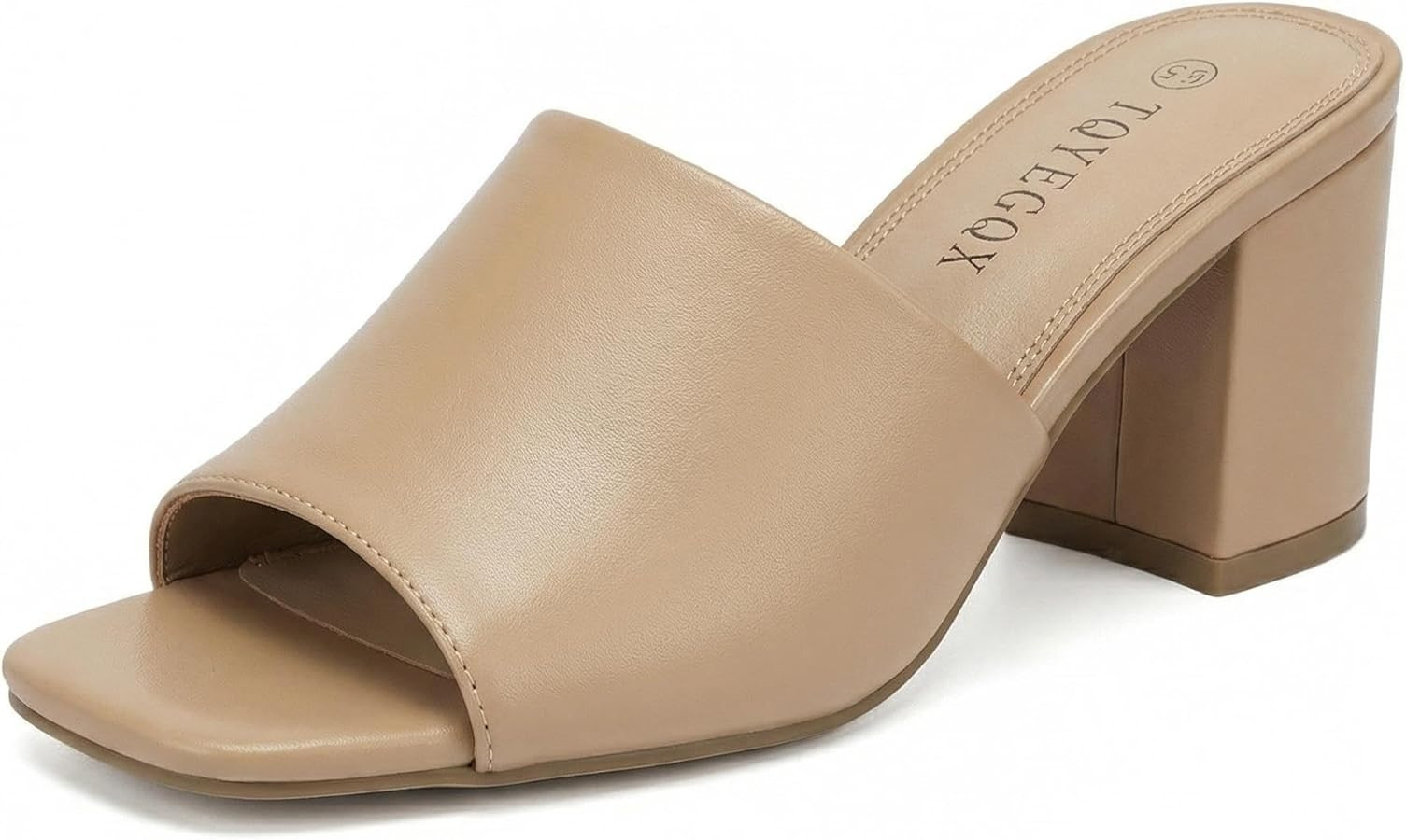 Women's Heeled Sandals Square Open Toe comfortable Heeled Mules Chunky Block Low Heel On Slides | Amazon (US)