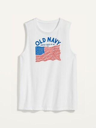 2022 "United States of All" Flag Graphic Sleeveless T-Shirt for Women | Old Navy (US)