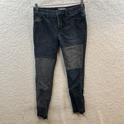 Free People Patchwork Cut & Sew Mid Rise Straight Denim Jeans Size 26  | eBay | eBay US