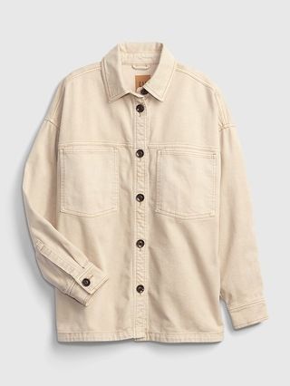 Oversized Khaki Shirt Jacket with Washwell | Gap (US)