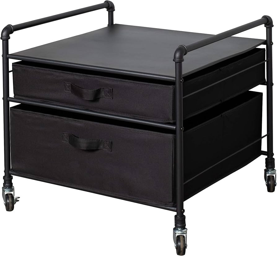 The Fridge Stand Supreme - Drawer Organization - Black Pipe Frame with Black Drawers | Amazon (US)