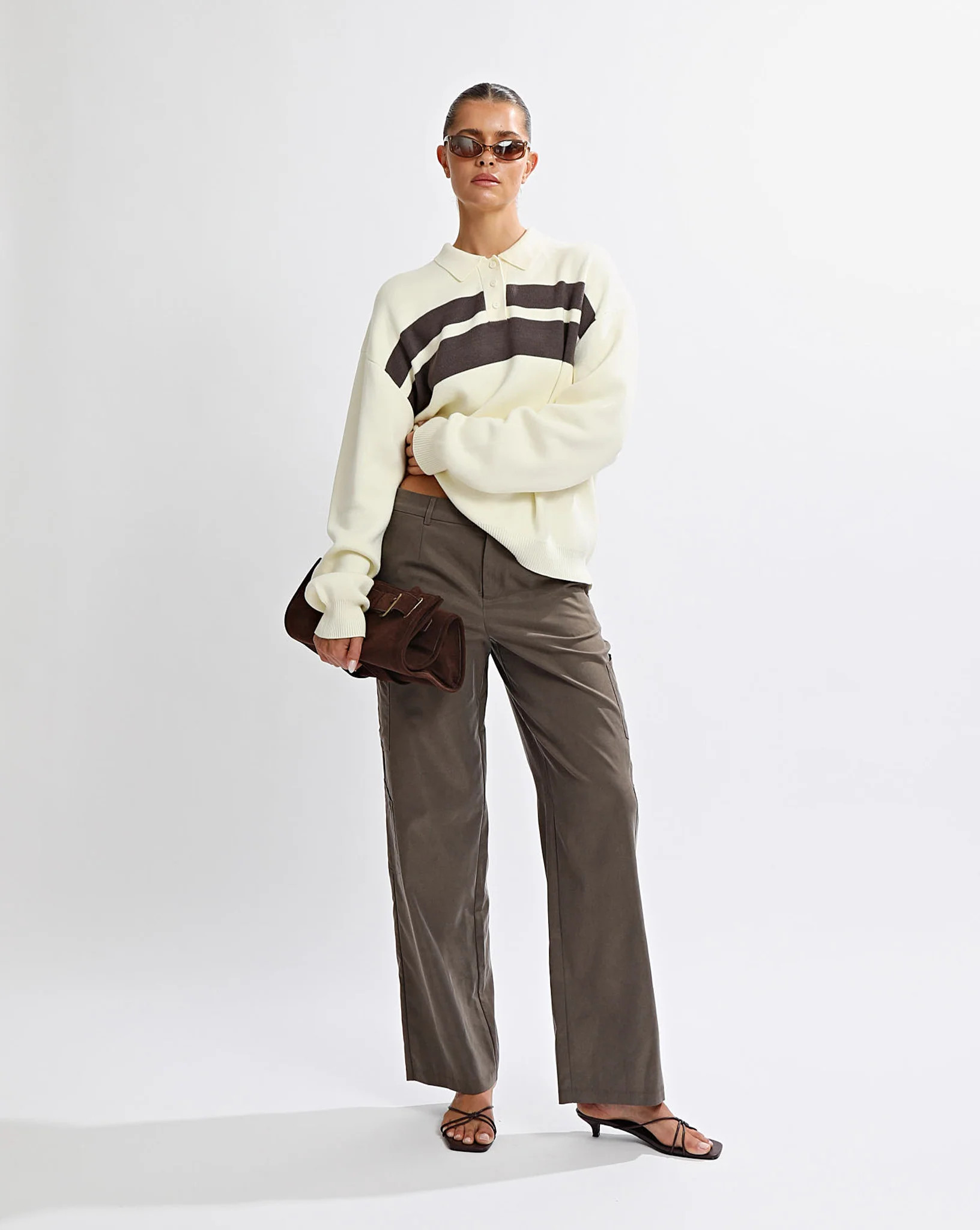 Brea Knit Jumper Yellow/Steel Stripe | One Mile