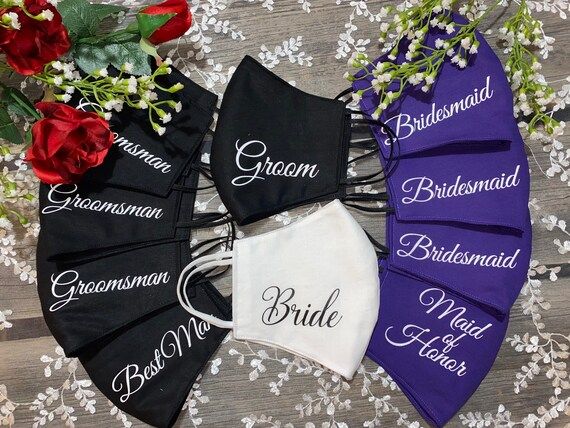 Bride and Groom Wedding Masks, Mr and Mrs Masks, Wedding Mask, Bride, Washable, 2 layers 100% cot... | Etsy (US)