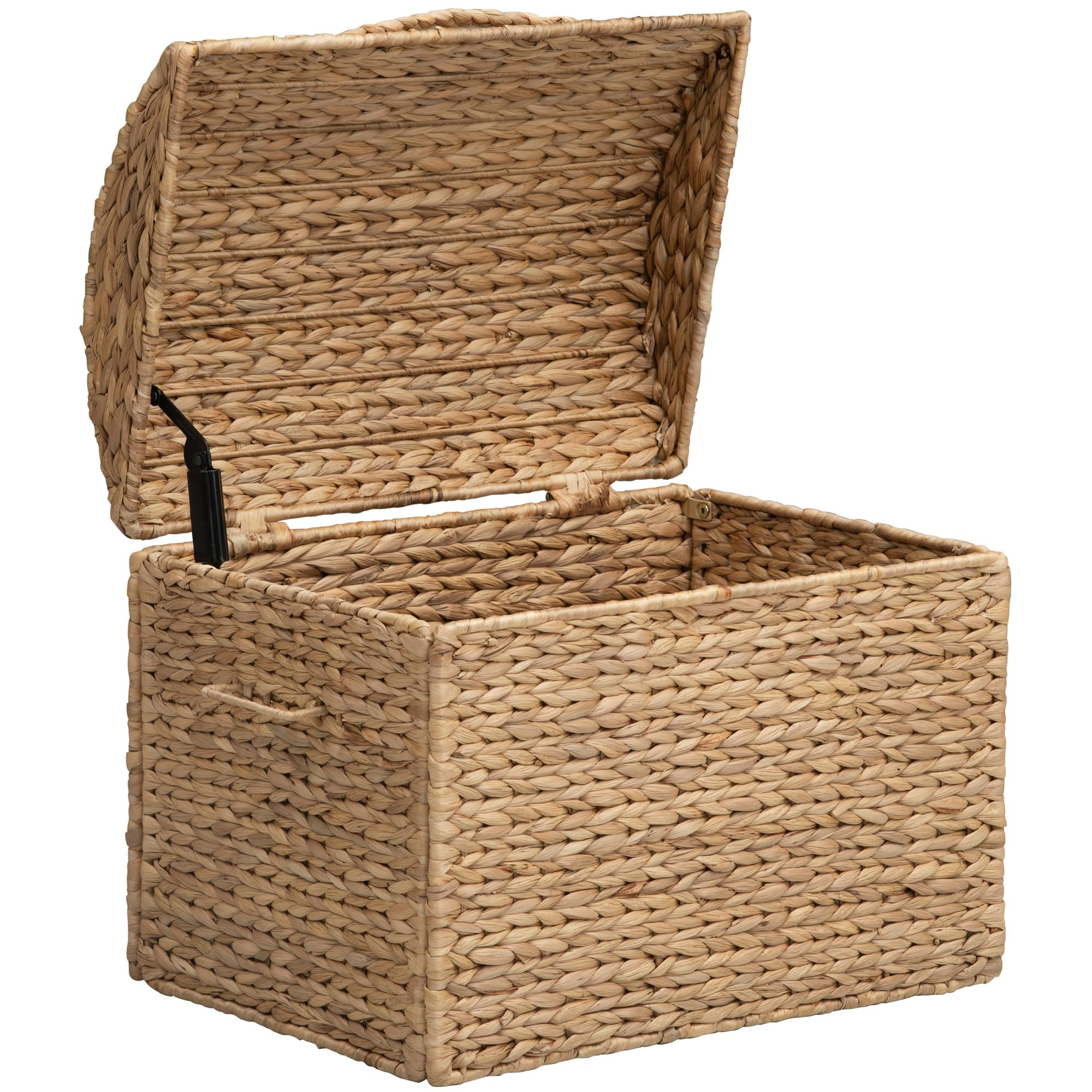 eHemco Heavy-duty Water Hyacinth Wicker Storage Trunk with Metal Frame and Arch Lid, 20.5 by 14.5... | Amazon (US)