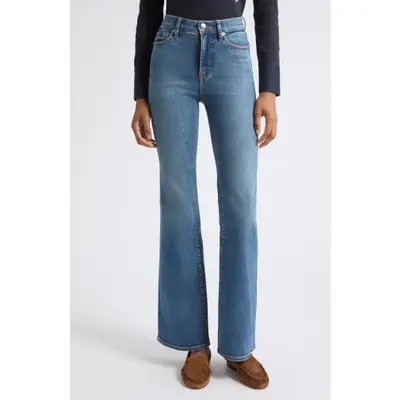 Veronica Beard Crosbie High Waist Slim Wide Leg Jeans in Memory Lane at Nordstrom, Size 28 | Nordstrom