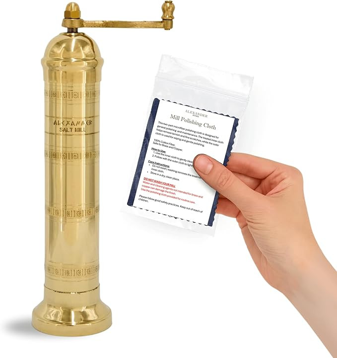 Alexander Home Original Greek Salt Mill, 9-Inch Brass – European Manual Salt Grinder, Refillabl... | Amazon (US)