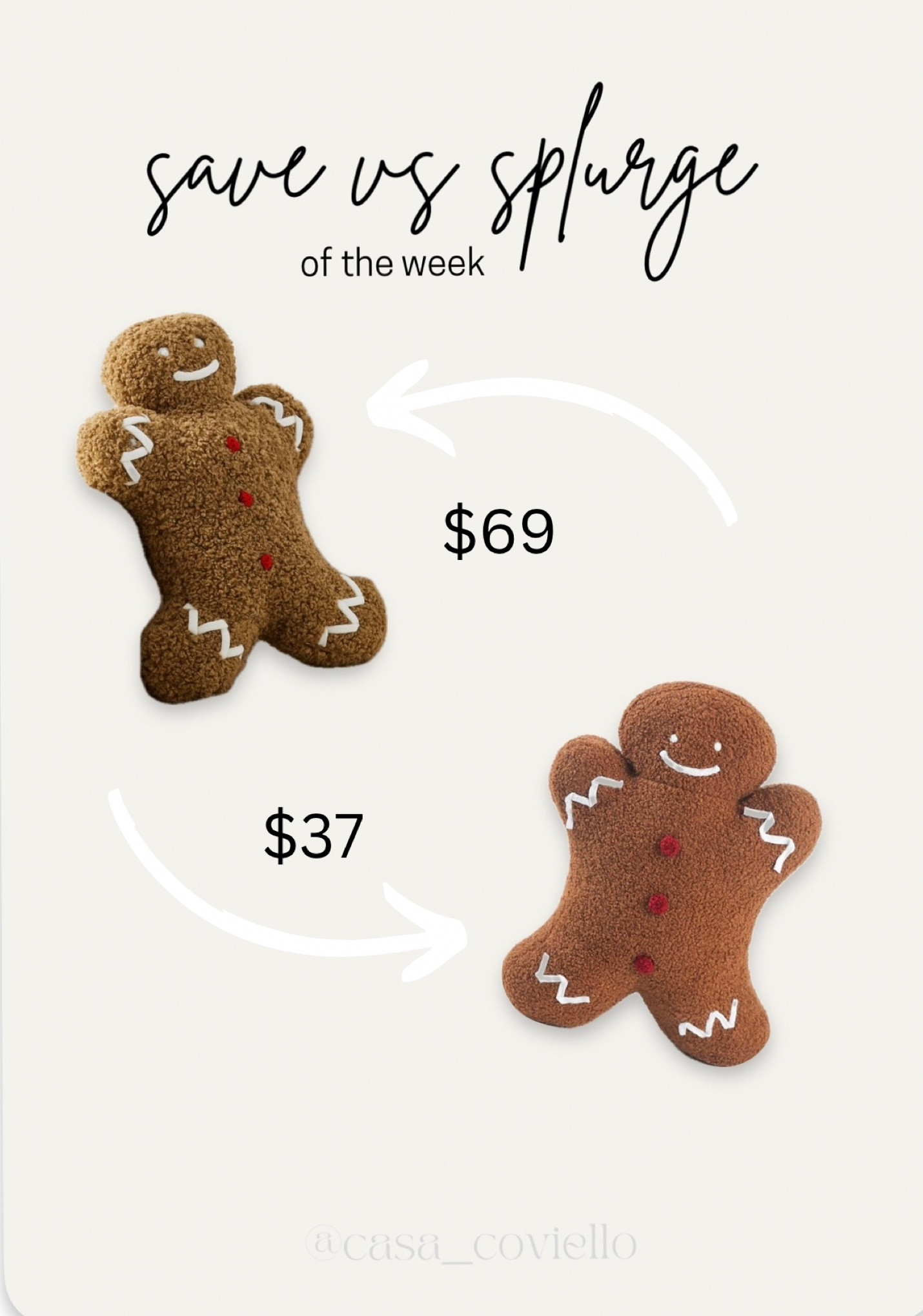 Save vs splurge gingerbread pillow 🥹

#LTKHoliday #LTKSeasonal #LTKHome