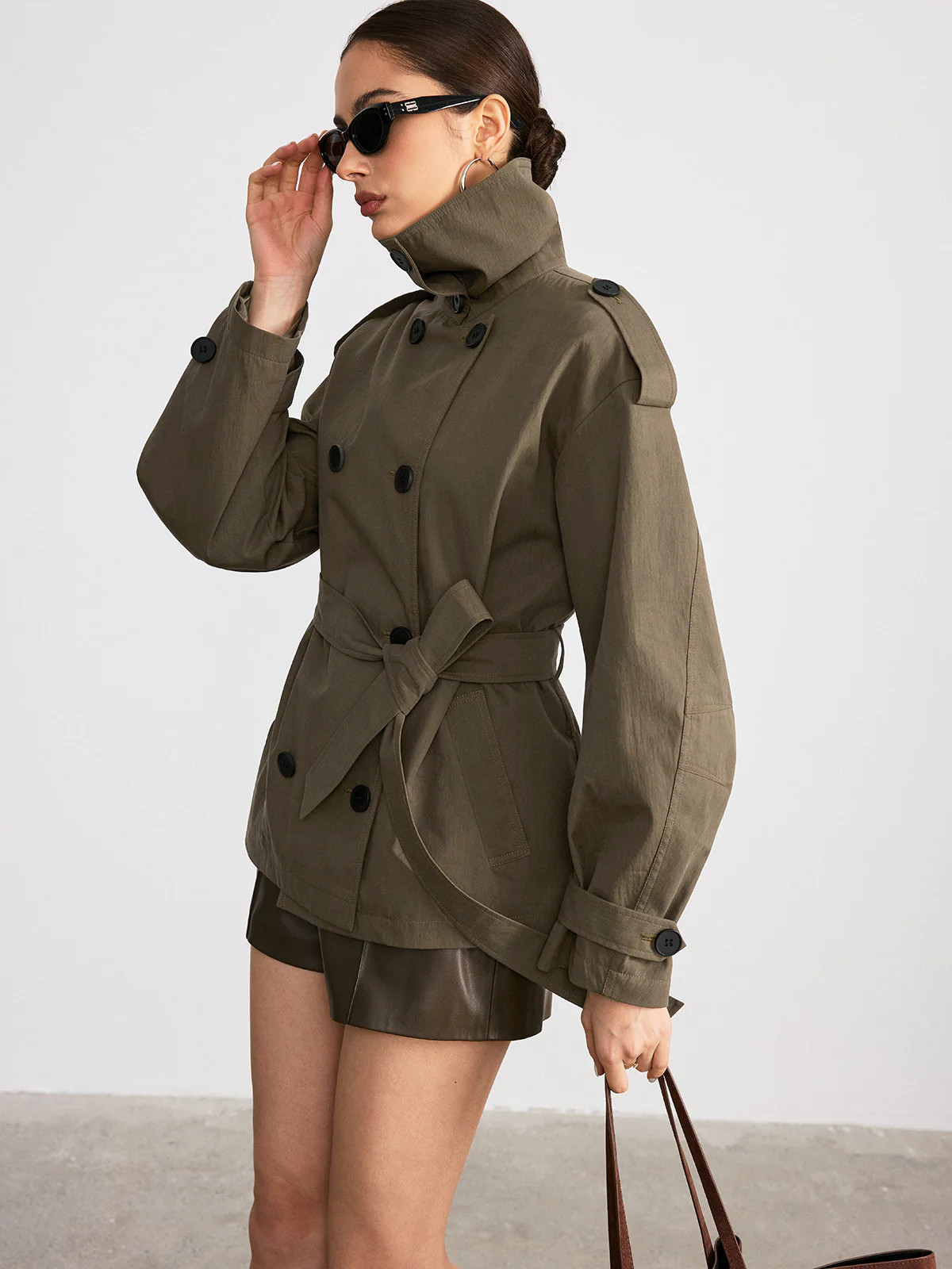 Double-Breasted Belted Trench Coat | Commense