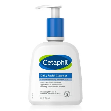 Cetaphil Daily Facial Cleanser for Sensitive Combination to Oily Skin 8 oz | Walmart (US)
