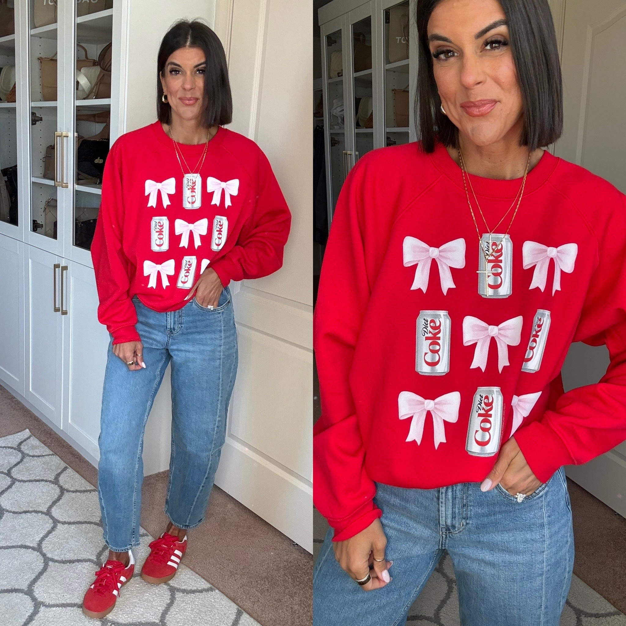 Today’s fit! Obsessed with this Old Navy sweatshirt! 40 percent off! Size small
Size 2 in jeans. 

#LTKFindsUnder100 #LTKSeasonal #LTKdayinmylife