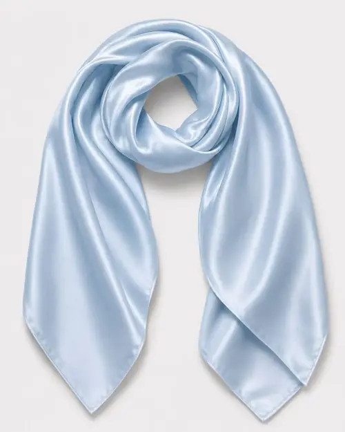 SILKSILKY Pure Silk Classic Elegant Square Scarf in Lightblue at Nordstrom | Nordstrom
