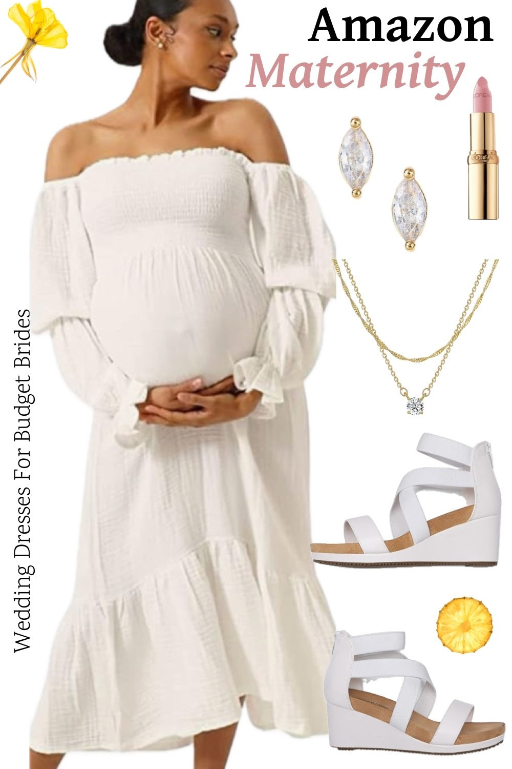 Maternity dress and accessories for the pregnant bride. From Amazon. 

Baby shower dress, bridal shower dress, gender reveal dress. 

#LTKWedding #LTKBump #LTKBaby