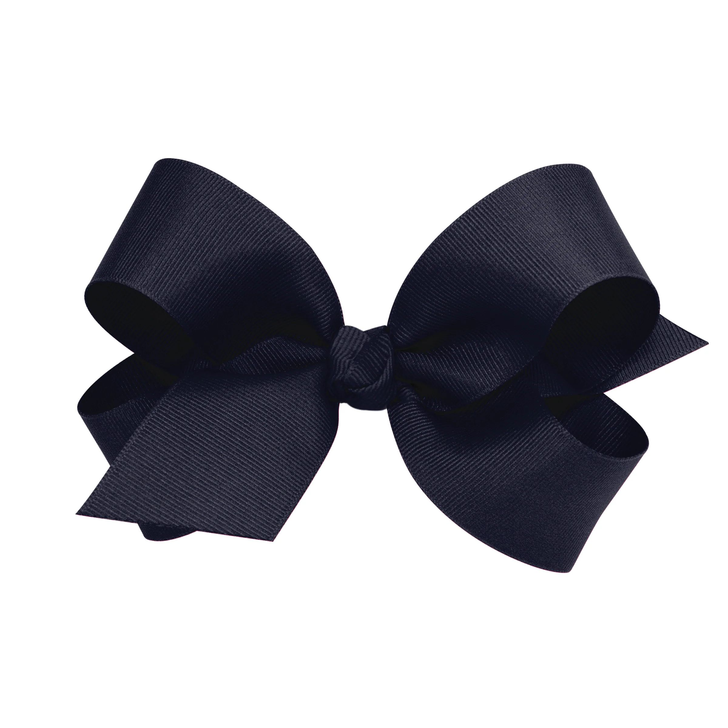 Wee Ones Large Grosgrain Hair Bow with Center Knot - Navy | JoJo Mommy