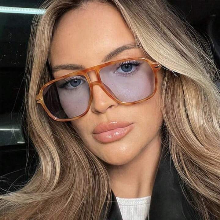 1pc 2024 New Style Aviator Sunglasses With Double Bridges For Men And Women, Anti-Uv Boho | SHEIN