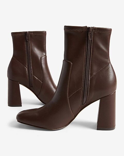 Block Heel Sock Booties | Express