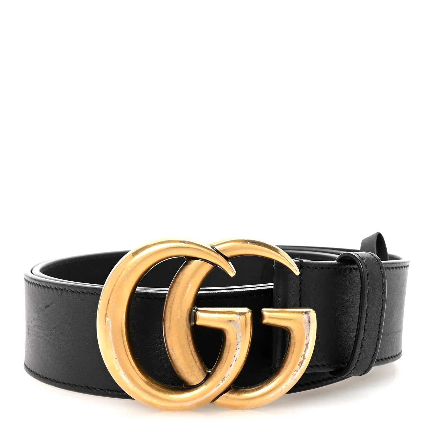 Calfskin Double G 40mm Belt 95 38 Black | FASHIONPHILE (US)