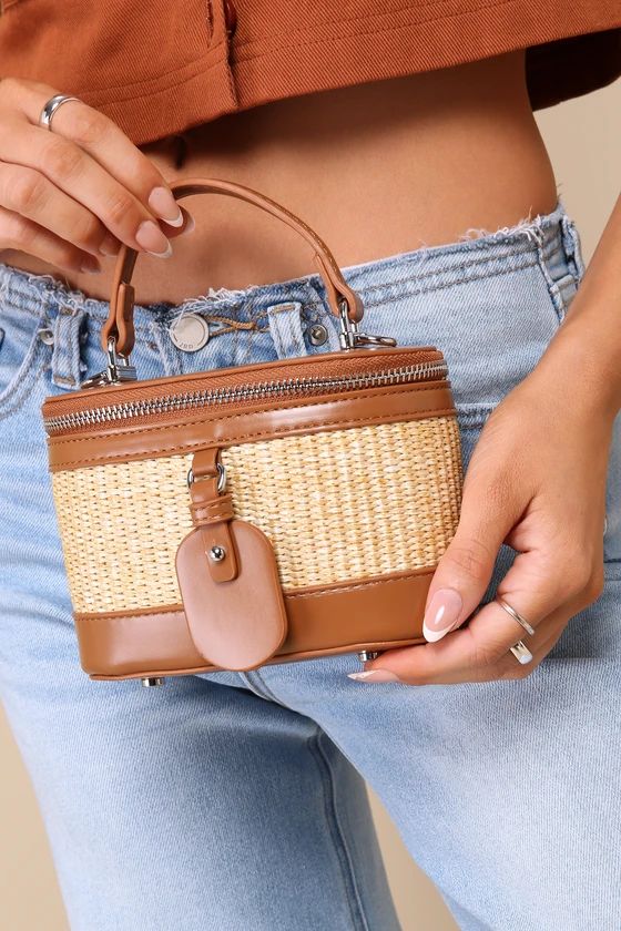 Essential Poise Brown and Natural Woven Mini Crossbody Bag | Lulus