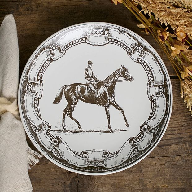 Equestrian Estate Stoneware Plate Set of 4 | Antique Farm House