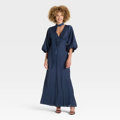 Women's Tie Neck Maxi Dress - A New Day™ | Target