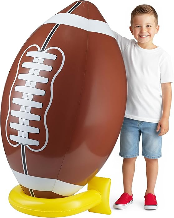 36" Jumbo Football Party Decorations With Tee - Big Giant Size Blow Up Football Toy For Outdoor G... | Amazon (US)