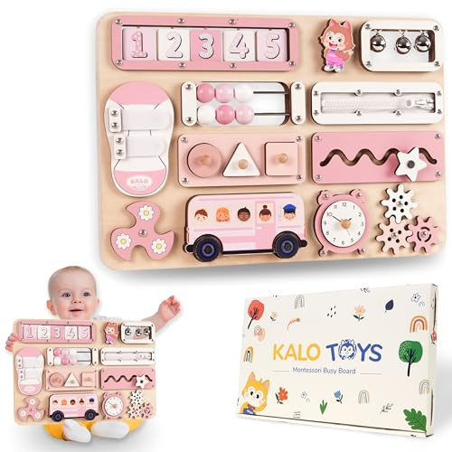 KALOTOYS Large Busy Board Montessori Toys for 1 2 3 Year Old - Sensory Toys for Toddlers 1-3 - Fine Motor Skills & Early Learning - Montessori Gift for Boys & Girls - Travel-Friendly & Safe | Amazon (US)