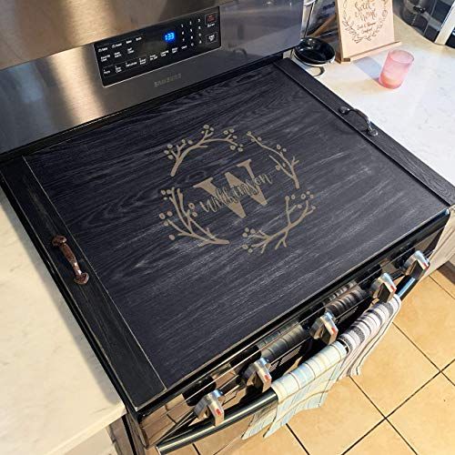 Monogram Personalized Stove Top Cover Noodle Board Serving Tray Rustic Farmhouse Decor | Amazon (US)