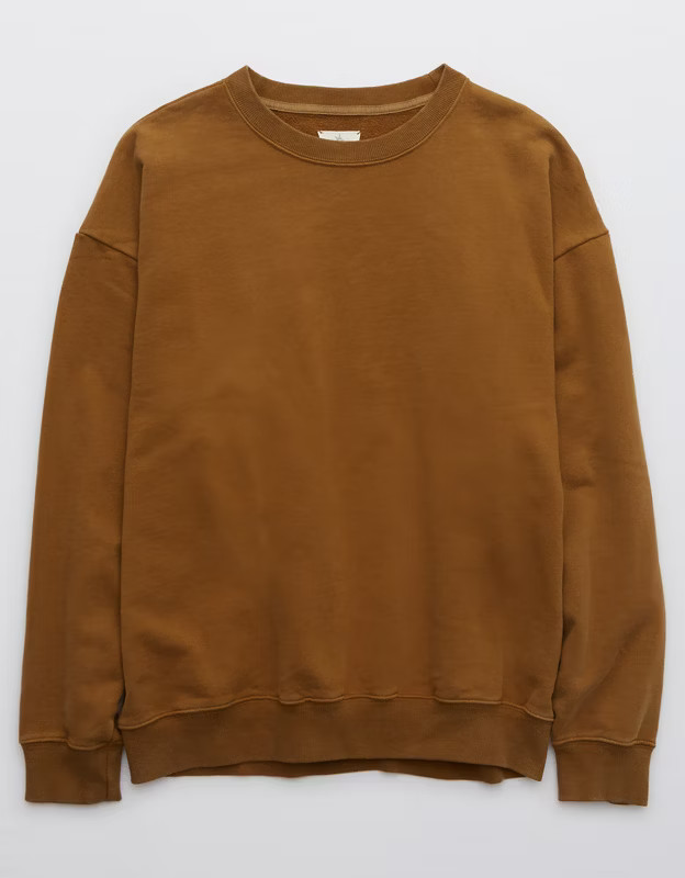 OFFLINE By Aerie Throw-Back Fleece Crew Neck Sweatshirt | American Eagle Outfitters (US & CA)