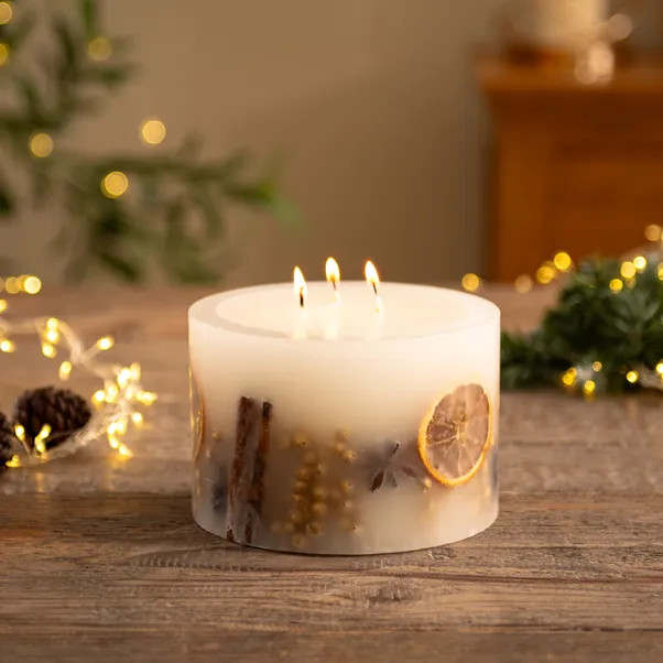 Festive Orange Inclusion Large Multi Wick Candle | Dunelm