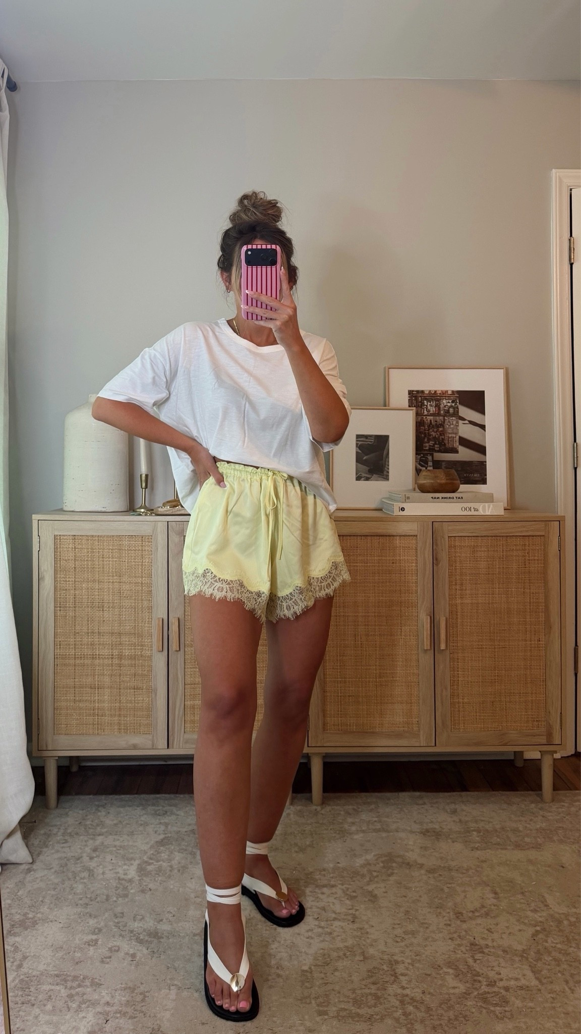 lace shorts & a white tee— perfect easy effortless summer outfit! you could dress this up with accessories + heels for a date night/gno outfit! sized up to a L in the top, size S shorts (this color runs BIG, i’ll swap these for an XS). the shorts are such good quality & love the lace detail. summer outfit, walmart @walmart

#LTKootd