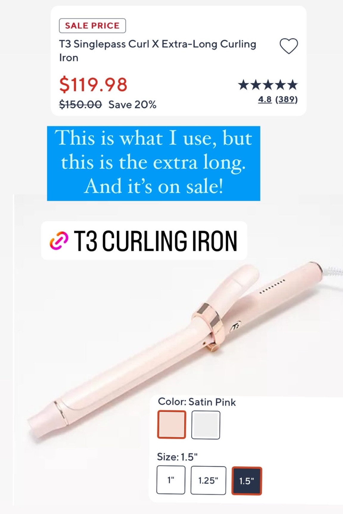 T3 curling iron  

#LTKbeauty #LTKsalealert #LTKover40