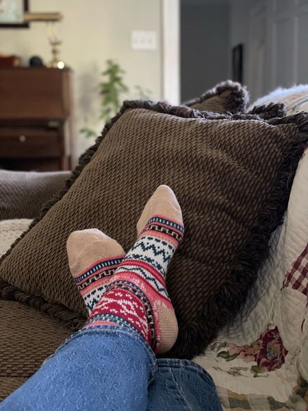 Cozy socks for fall and winter. I just love these socks. So cute! Amazon  

#LTKhome #LTKover40 #LTKSeasonal