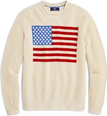 vineyard vines American Flag Cotton Crewneck Sweater | Nordstrom | Nordstrom