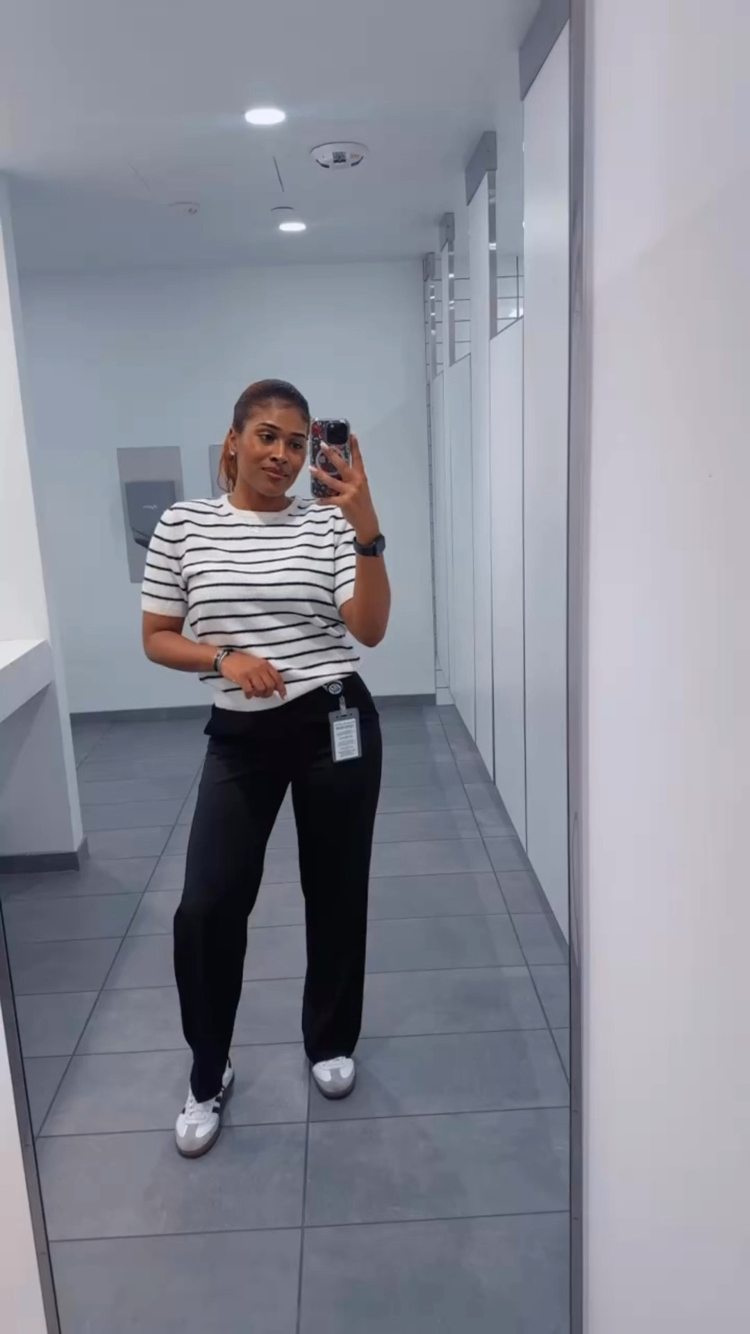 Comfy, chic, and rain-ready ☁️✨ Keeping it effortless for this gloomy Thursday with a striped sweater and wide-leg dress pants, dressed down with my Adidas Sambas. Perfect for a busy workday without sacrificing style!

#WorkwearButMakeItCute #LTKStyle #EffortlessFashion

#LTKWorkwear #LTKStyleTip #LTKMostLoved