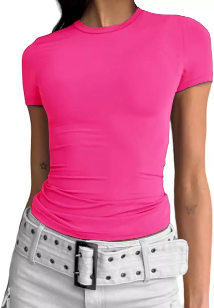 Abardsion Women's Casual Basic Going Out Crop Tops Slim Fit Short