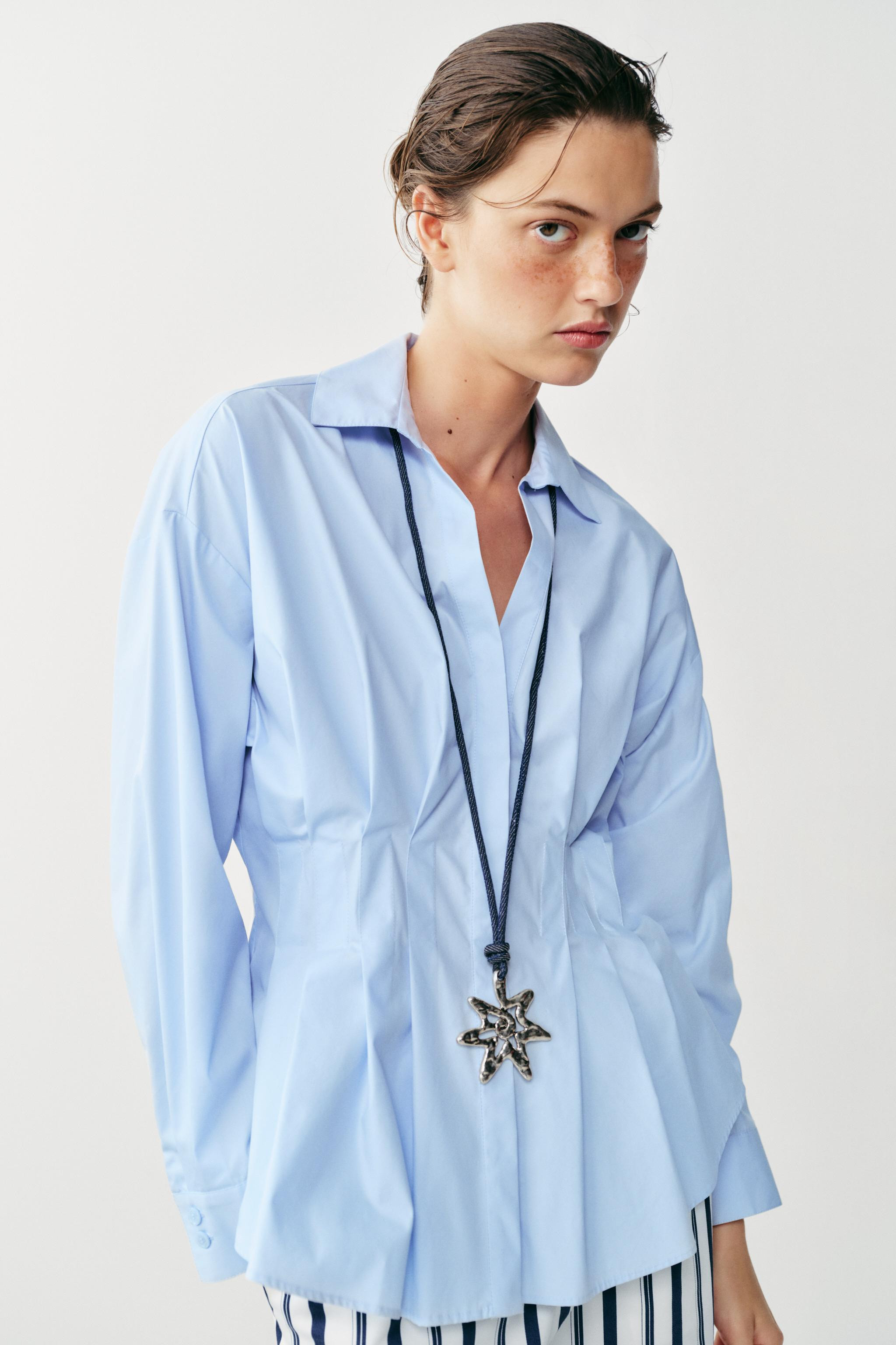 PLEATED POPLIN SHIRT | Zara US